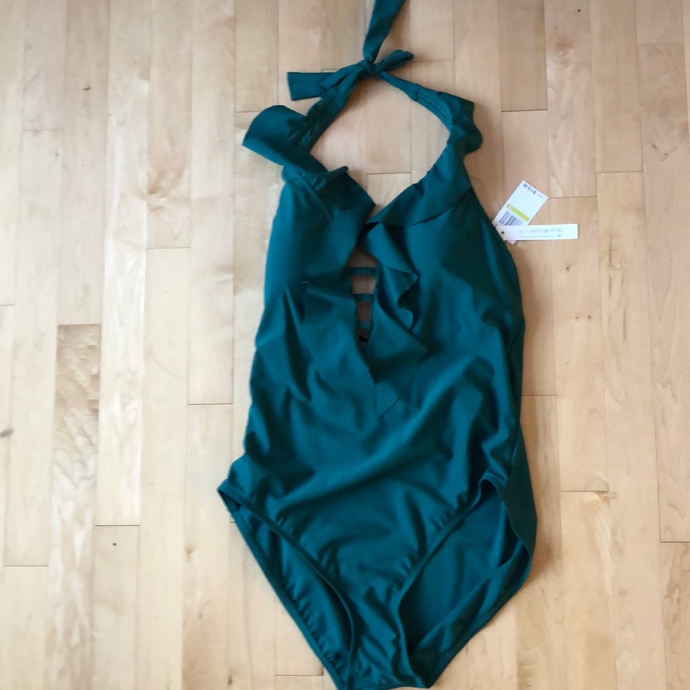 NWT emerald green one piece bathing suit